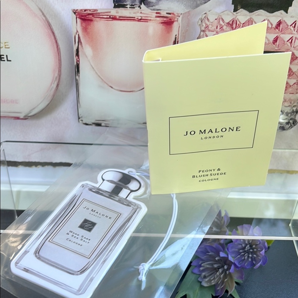 Jo Malone Wood Sage& Sea Salt Air freshener NWT Peony & Blush  Cologne Card ( 2